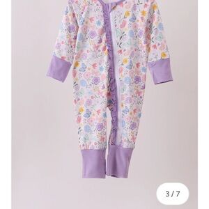 Floral Kids One Piece - Purple Accents